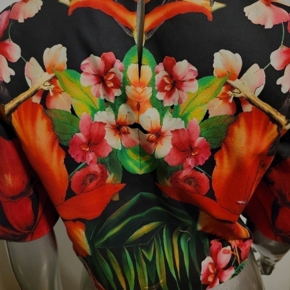 Ted Baker Tropical Toucan Print Crop Jacket Size 4 - Picture 5 of 8